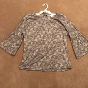 Lauren Conrad Gray Floral Top